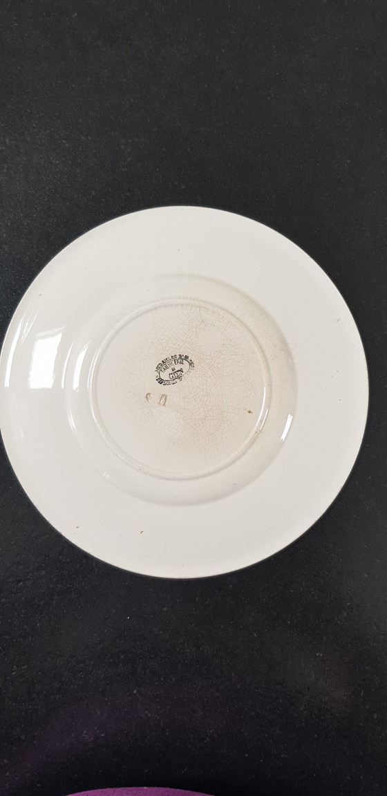 Image 1 of Teller für das Dessert. Porcelaine de Gien - Sprichwörter in Aktion.