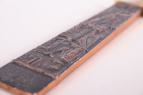 Image 1 of Old Vintage Brieföffner mit geschnitztem Griff, Dänemark