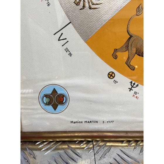 Image 1 of Vintage-Poster der Tierkreiszeichen von Martine Martin, 1977