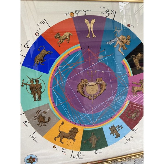 Image 1 of Vintage-Poster der Tierkreiszeichen von Martine Martin, 1977