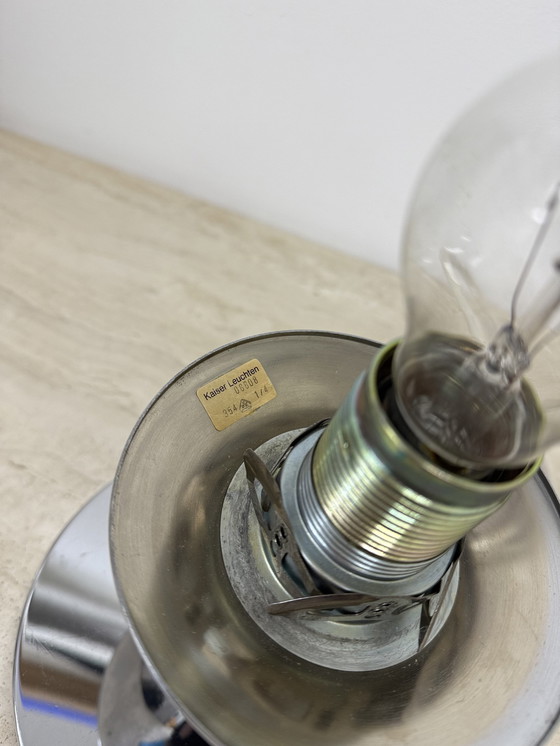 Image 1 of Kaiser Leuchten Table Lamp Opaline Glas And Chrome Space Age 1970S