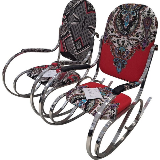 Image 1 of Paar italienische Vintage-Schaukelstühle von Maison Jansen, 1970er Jahre