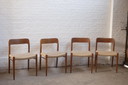4x Niels Otto Møller Modell 75 in Teak, Set