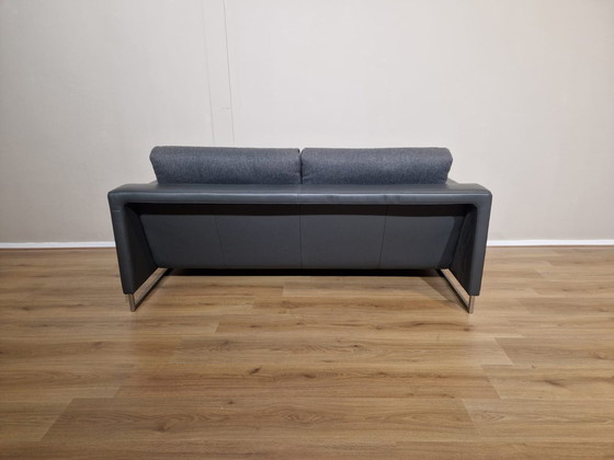 Image 1 of Leolux Cuno 2-Sitzer Sofa Grau Leder Stoff Design Cuno Frommherz