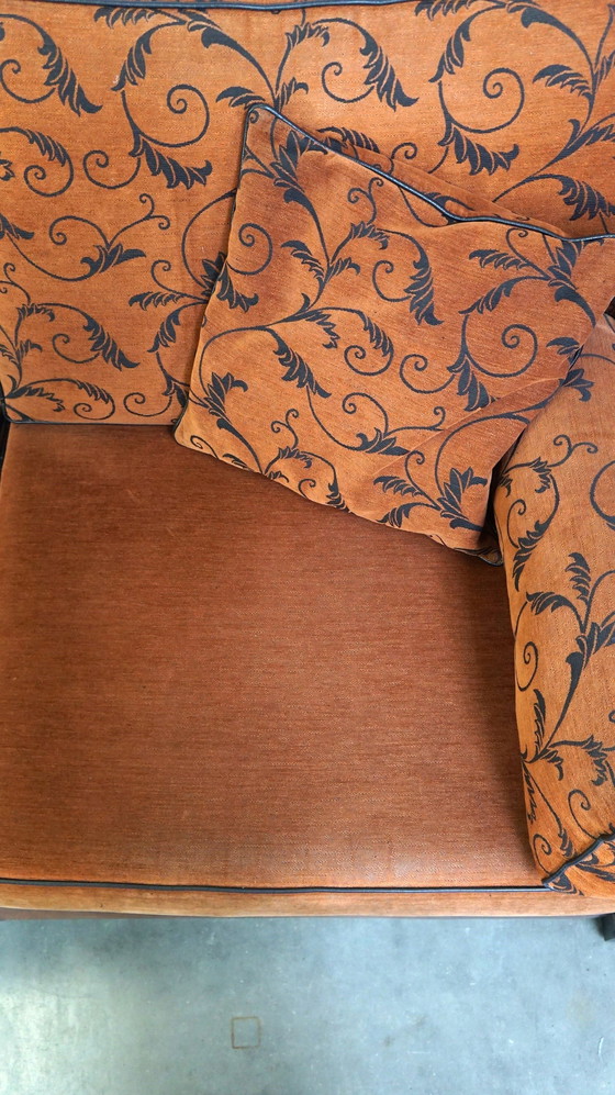 Image 1 of 2,5-sitziges Schafsledersofa mit Stoffkissen im englischen Stil