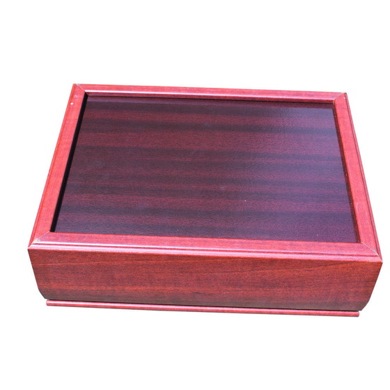 Image 1 of Große Hazorfim Teedose aus Holz mit Sterling Silber Deckel