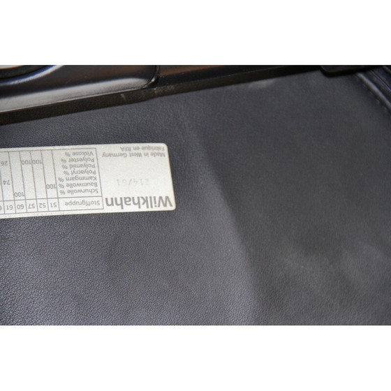 Image 1 of Vintage Büro-Sessel aus Metall und schwarzem Leder für Wilkhann, 1990