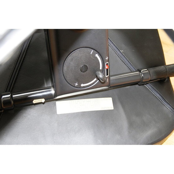 Image 1 of Vintage Büro-Sessel aus Metall und schwarzem Leder für Wilkhann, 1990