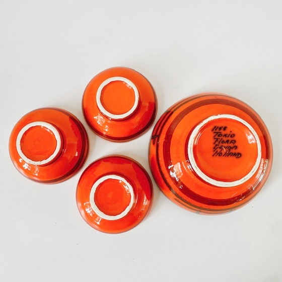Image 1 of Flora Holland Tokyo Plattenset orange 1960er Jahre Vergoldung
