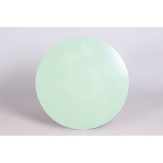 Image 1 of Runder Bauhaus-Tisch aus verchromtem Stahl und lackiertem Holz, Tschechoslowakei 1930