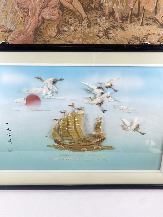 Image 1 of Asiatisches Gemälde Aus Muscheln