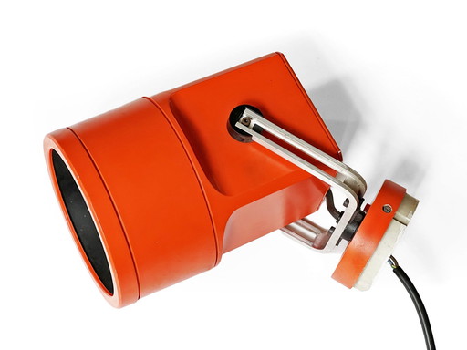 Orangefarbener Strahler "Unispot" von Bent Boysen für Louis Poulsen. Dänemark 1970S