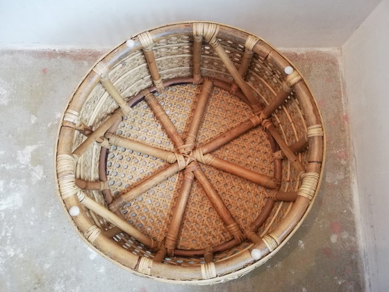 Image 1 of Vintage Beistelltisch aus geflochtenem Rattan