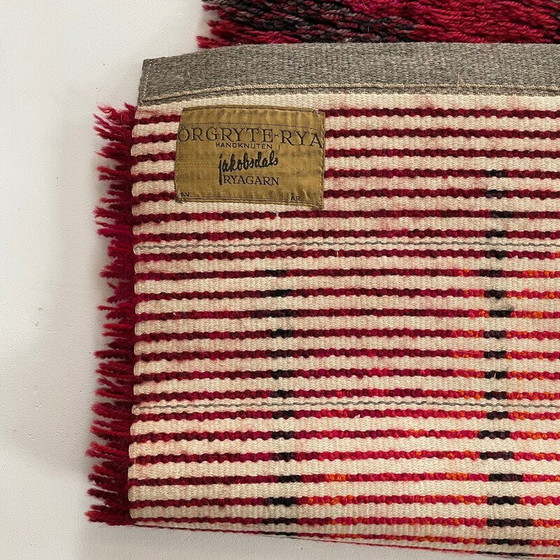 Image 1 of Abstrakter skandinavischer Hochflorteppich Örgryte Rya, Schweden 1960er Jahre