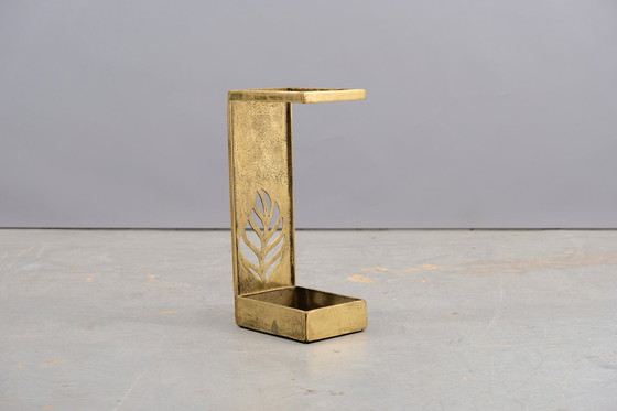Image 1 of Vintage Schirmständer aus Messing mit Blatt Dekoration, 1970 
