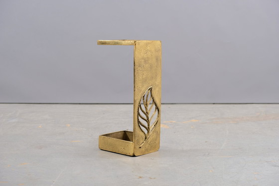 Image 1 of Vintage Schirmständer aus Messing mit Blatt Dekoration, 1970 