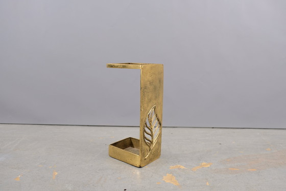 Image 1 of Vintage Schirmständer aus Messing mit Blatt Dekoration, 1970 