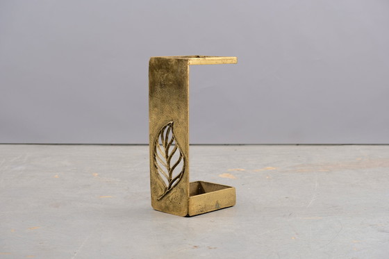 Image 1 of Vintage Schirmständer aus Messing mit Blatt Dekoration, 1970 