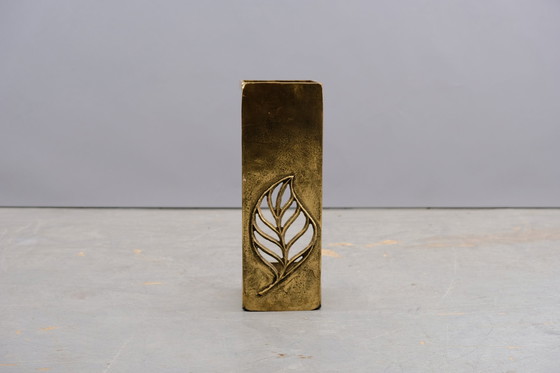 Image 1 of Vintage Schirmständer aus Messing mit Blatt Dekoration, 1970 