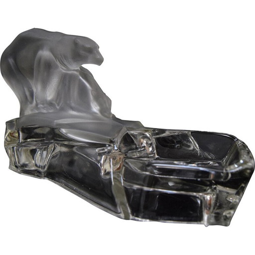 Art deco Aschenbecher von Karl Zentner für Glasswork Libochovice, Tschechoslowakei 1930er Jahre