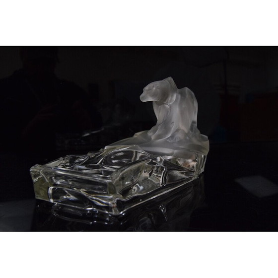 Image 1 of Art deco Aschenbecher von Karl Zentner für Glasswork Libochovice, Tschechoslowakei 1930er Jahre