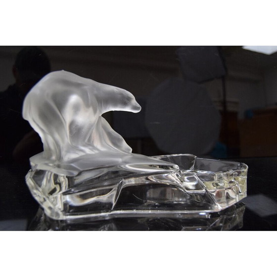 Image 1 of Art deco Aschenbecher von Karl Zentner für Glasswork Libochovice, Tschechoslowakei 1930er Jahre