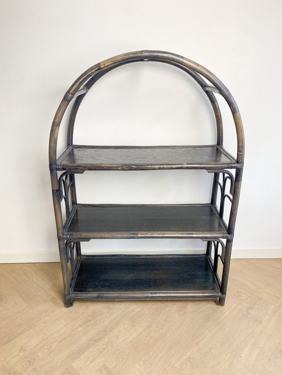 Image 1 of Brauner Rattan-Bambus-Bogen-Schrank