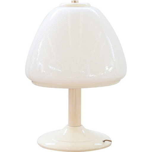 Vintage Space Age Pilzlampe aus Aluminium und Glas von Steinhauer, 1970