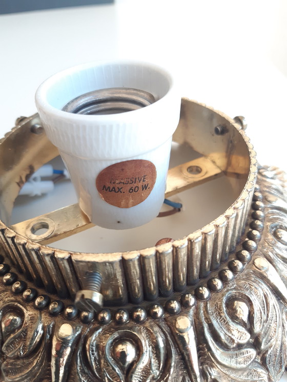 Image 1 of 2er-Set Hollywood Regency-Deckenleuchten von Massive, Kiefernzapfen-Deckenleuchten aus Glas