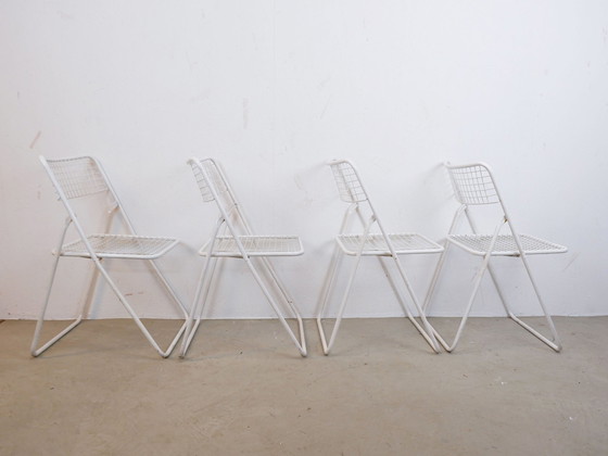 Image 1 of 4X Niels Gammelgaard Ted Net Klappstühle, 1980er Jahre