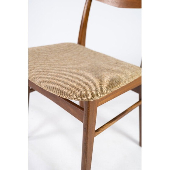 Image 1 of Vintage Stuhl aus Teakholz und hellem Stoff Dänemark 1960er Jahre
