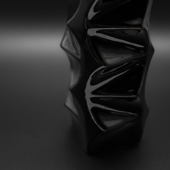 Image 1 of Einzigartige HEINRICH FUCHS "ARCHAIS" HUTSCHENREUTHER Retro OP ART Metallic-Glasur Vase