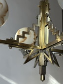 1930S Messing und Nickel Art Deco Kronleuchter