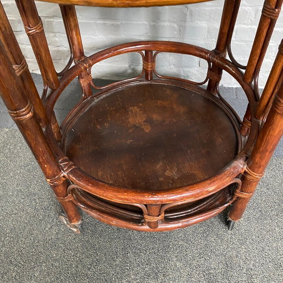 Image 1 of Barwagen aus Rattan und Bambus, 2 Etagen, Italien 1960