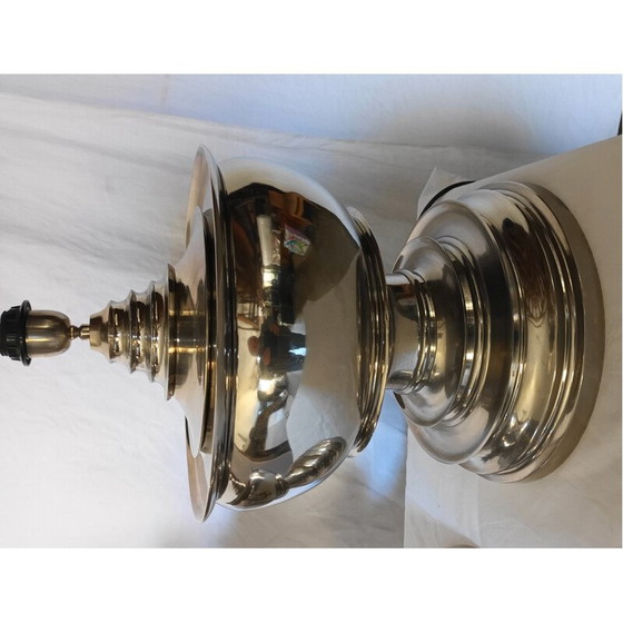 Image 1 of Paar Lampenfüße aus poliertem Aluminium, 1990