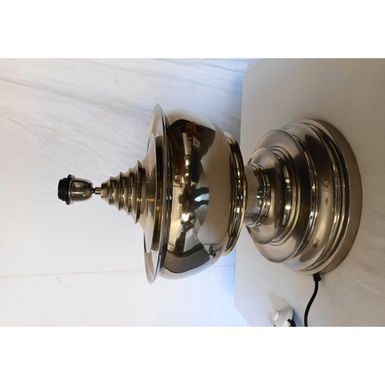 Image 1 of Paar Lampenfüße aus poliertem Aluminium, 1990