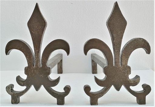 Raupenpaar Fleur De Lys Stahl Vintage