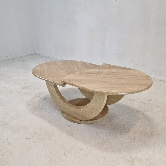 Image 1 of Vintage Couchtisch aus Travertin, Italien 1980