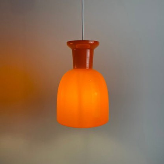 Image 1 of 2X Raak Amsterdam B-1203 Pendelleuchten - Orangefarbenes Glas