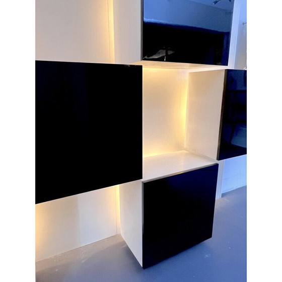 Image 1 of Vintage Bücherregal aus Holz von Roberto Monsani für Acerbis, Italien 1970er