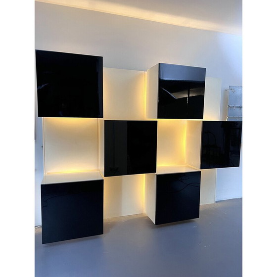 Image 1 of Vintage Bücherregal aus Holz von Roberto Monsani für Acerbis, Italien 1970er