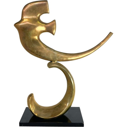 Mid-Century-Vogelskulptur aus Messing, 1970er Jahre