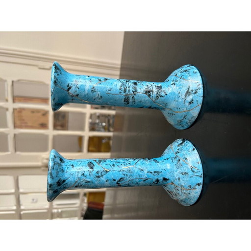 Paar Vintage-Porzellan-Kerzenhalter von Cb, 1980