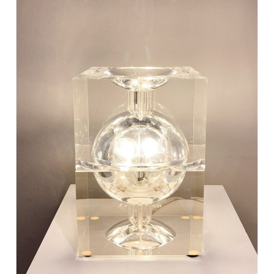 Image 1 of Mid Century Plexiglas-Tischlampe, 1970er Jahre