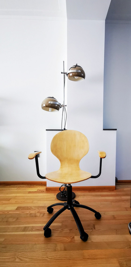 Image 1 of Arbeitsstuhl, Niederländisches Design 1980er Jahre, Sitz aus Sperrholz