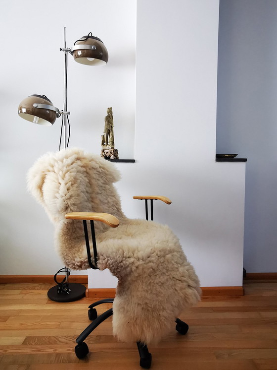 Image 1 of Arbeitsstuhl, Niederländisches Design 1980er Jahre, Sitz aus Sperrholz