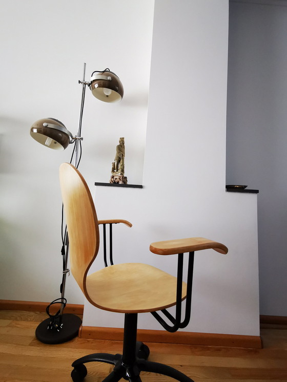 Image 1 of Arbeitsstuhl, Niederländisches Design 1980er Jahre, Sitz aus Sperrholz