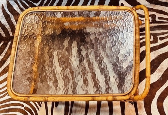 Image 1 of Rohe Rattan Bambus Servierwagen, Trolley, Getränkewagen