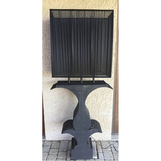 Image 1 of Paar Stehlampen aus geflochtenem Draht, 1990