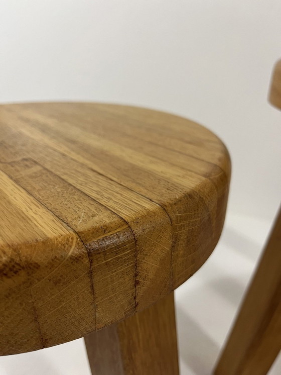 Image 1 of Brutalistische Beistelltische aus hellem Eichenholz Jahre 1980er